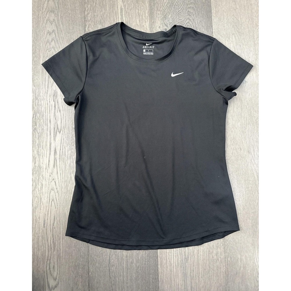 Nike Dri-FIT Shirt‎ Womens Medium Black Short Sleeve Running Top 679322-010